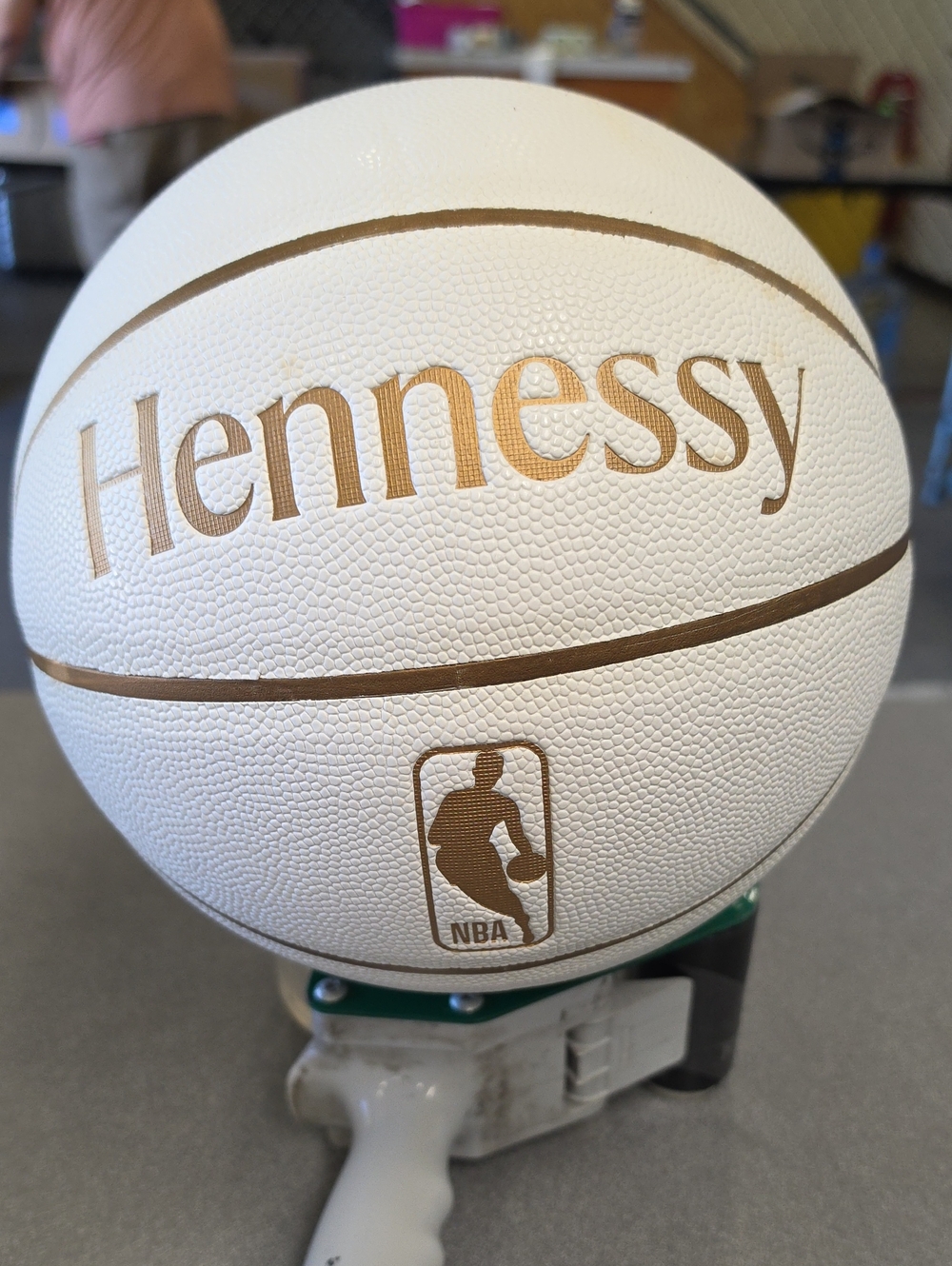 Hennessy White NBA Basketball with Gold Accents